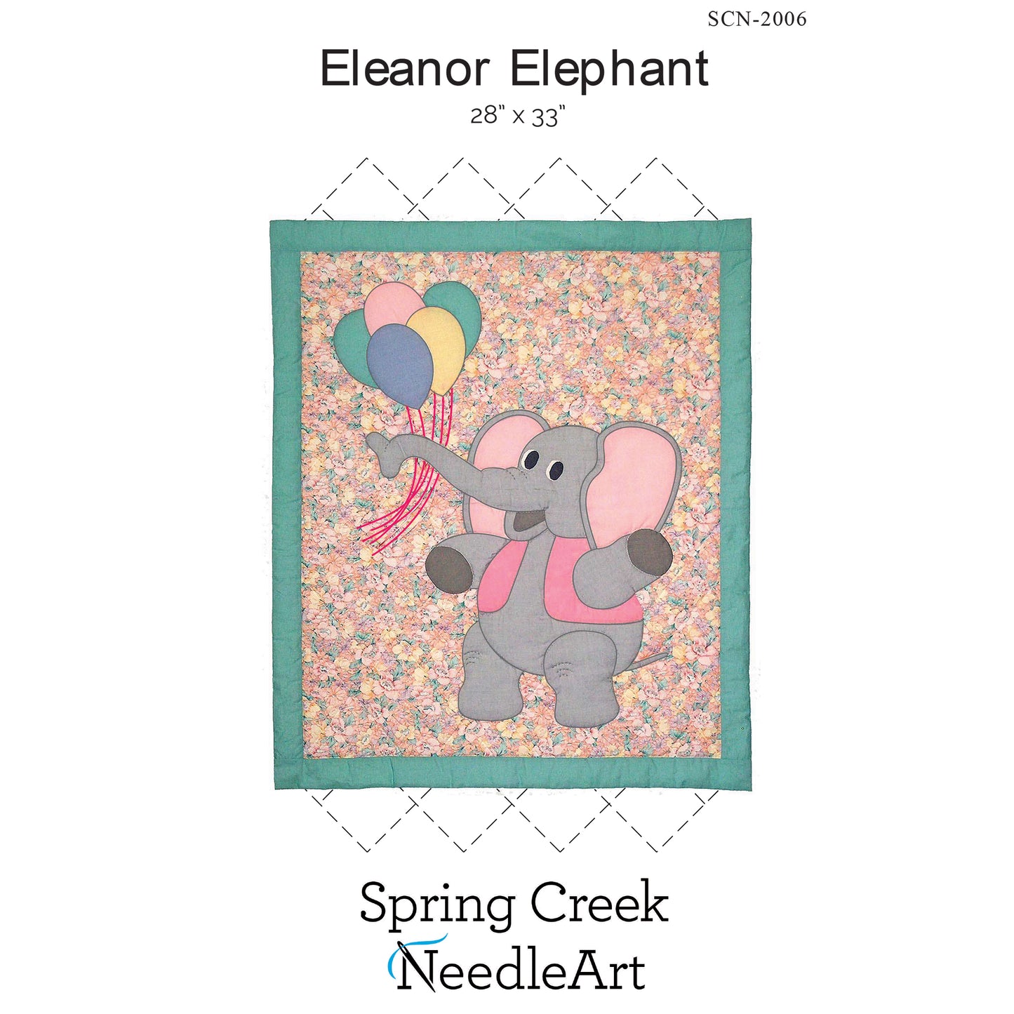 Cover image of pattern for Eleanor Elephant Quilt.