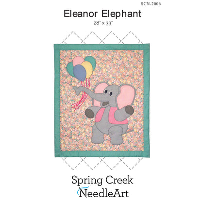 Cover image of pattern for Eleanor Elephant Quilt.