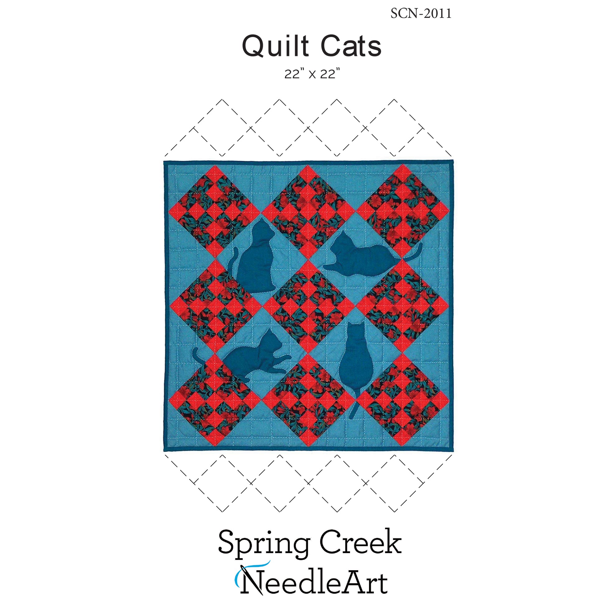 Cover image of pattern for Quilt Cats Quilt.