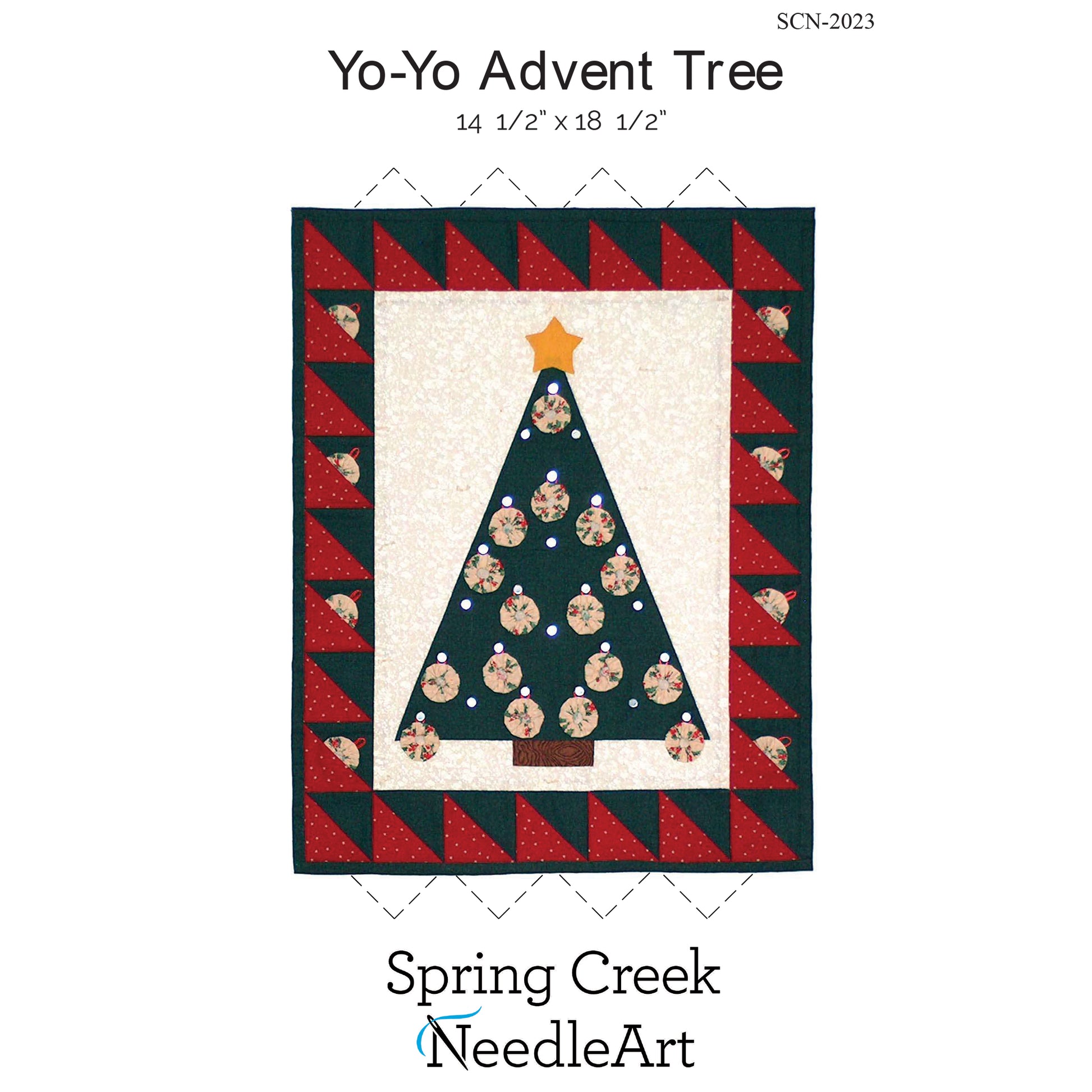 Cover image of pattern for Yo-Yo Advent Tree Quilt.