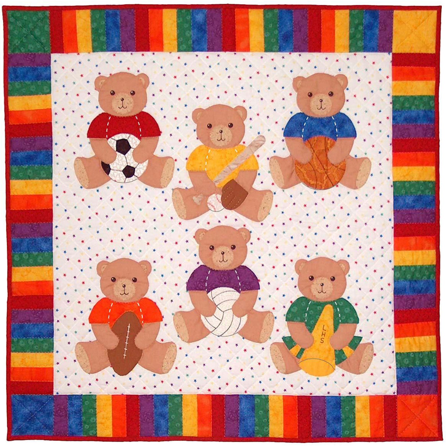 Sports Bears Quilt SCN-2032e - Downloadable Pattern