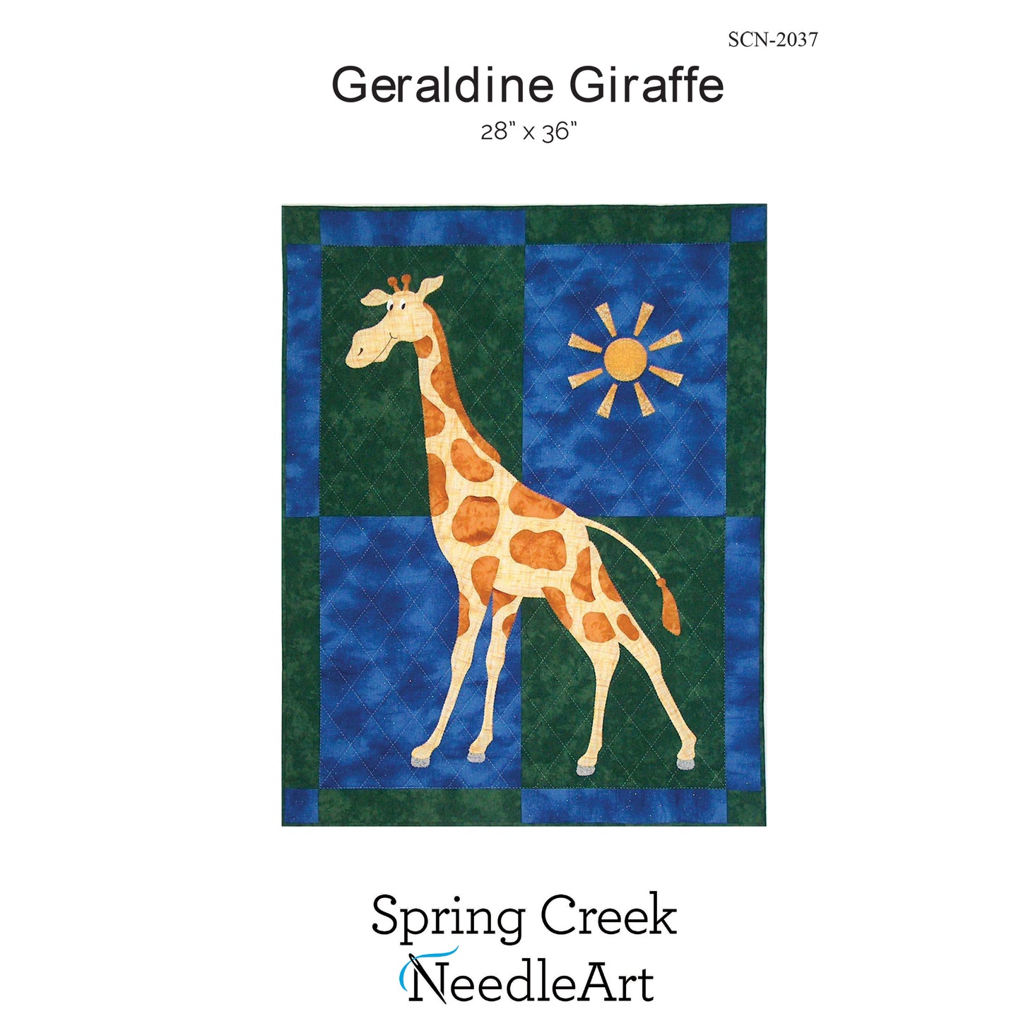 Cover image of pattern for Geraldine Giraffe quilt.