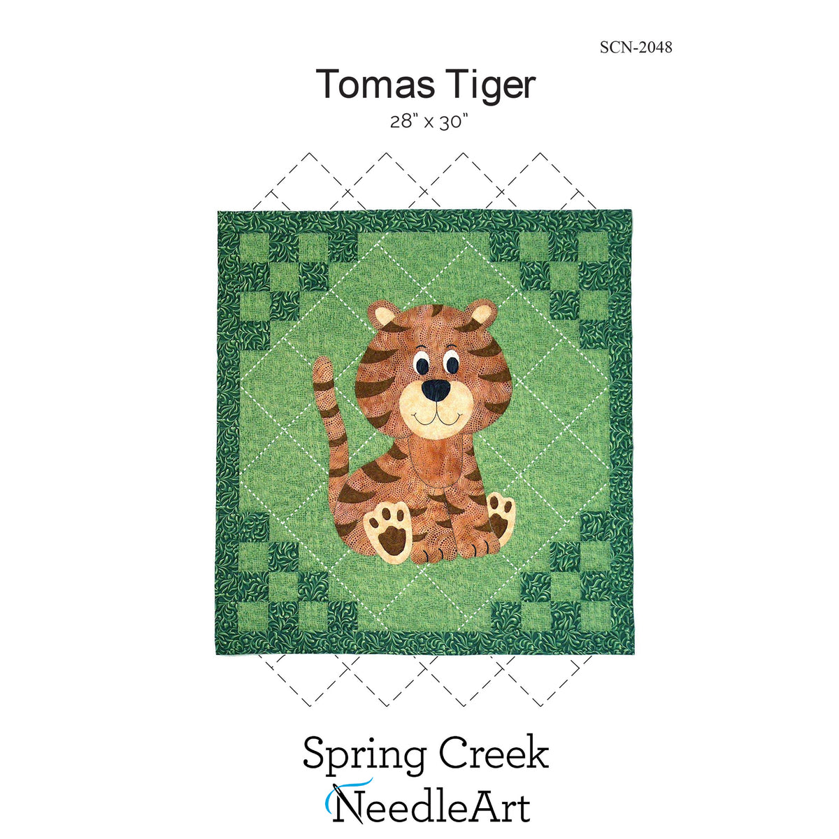 Tiger Patchwork Quilt Pattern Tomas Tiger Quilt SCN-2048e - Downloadable Pattern – QuiltWoman.com