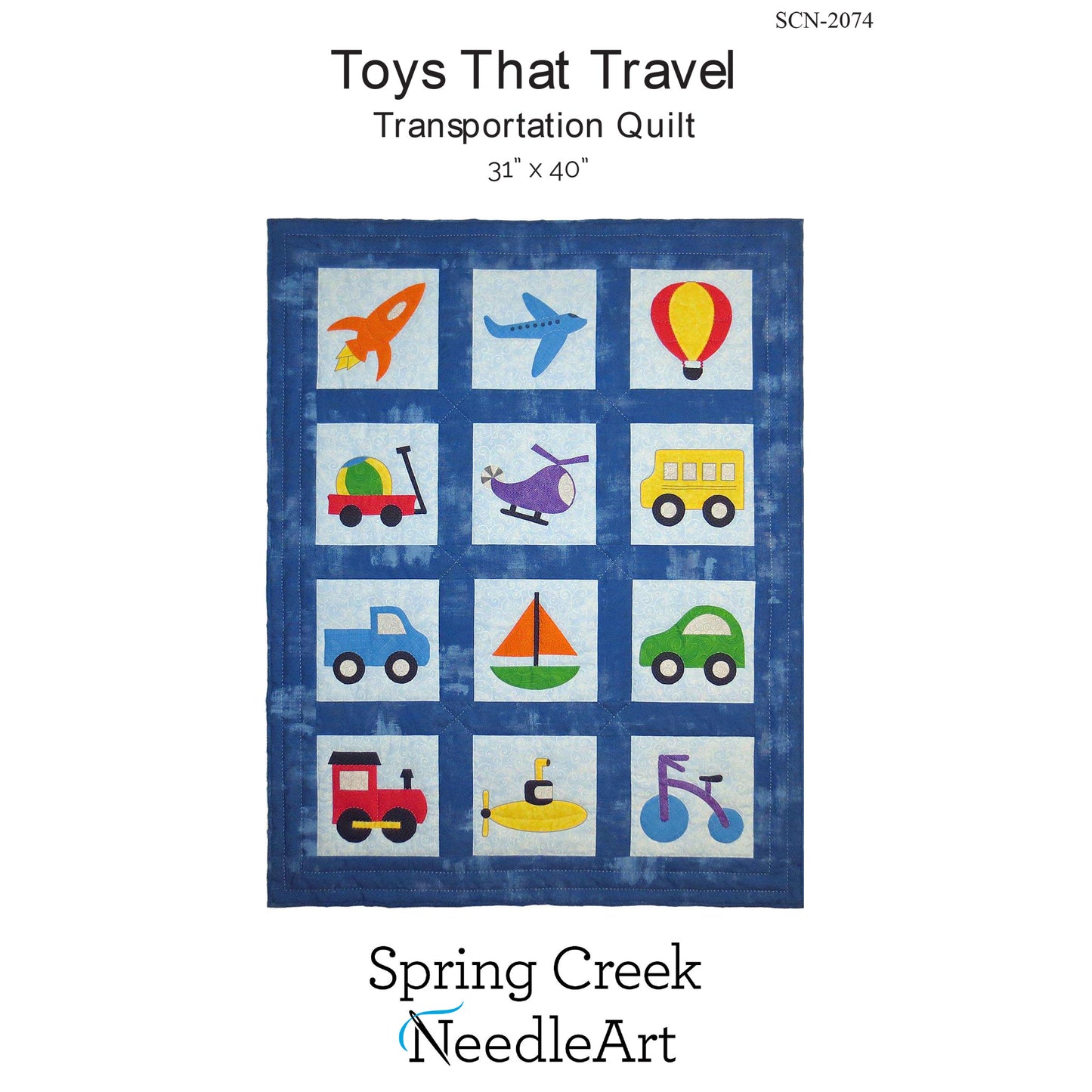 Toys That Travel Transportation Quilt SCN-2074e - Downloadable Pattern