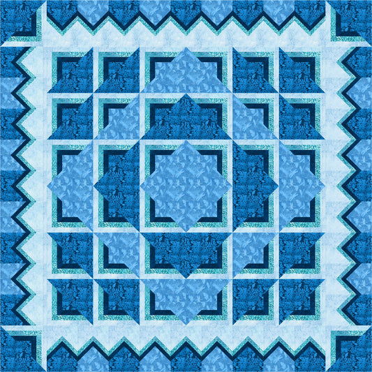 Image of the Costa Maya quilt in blue