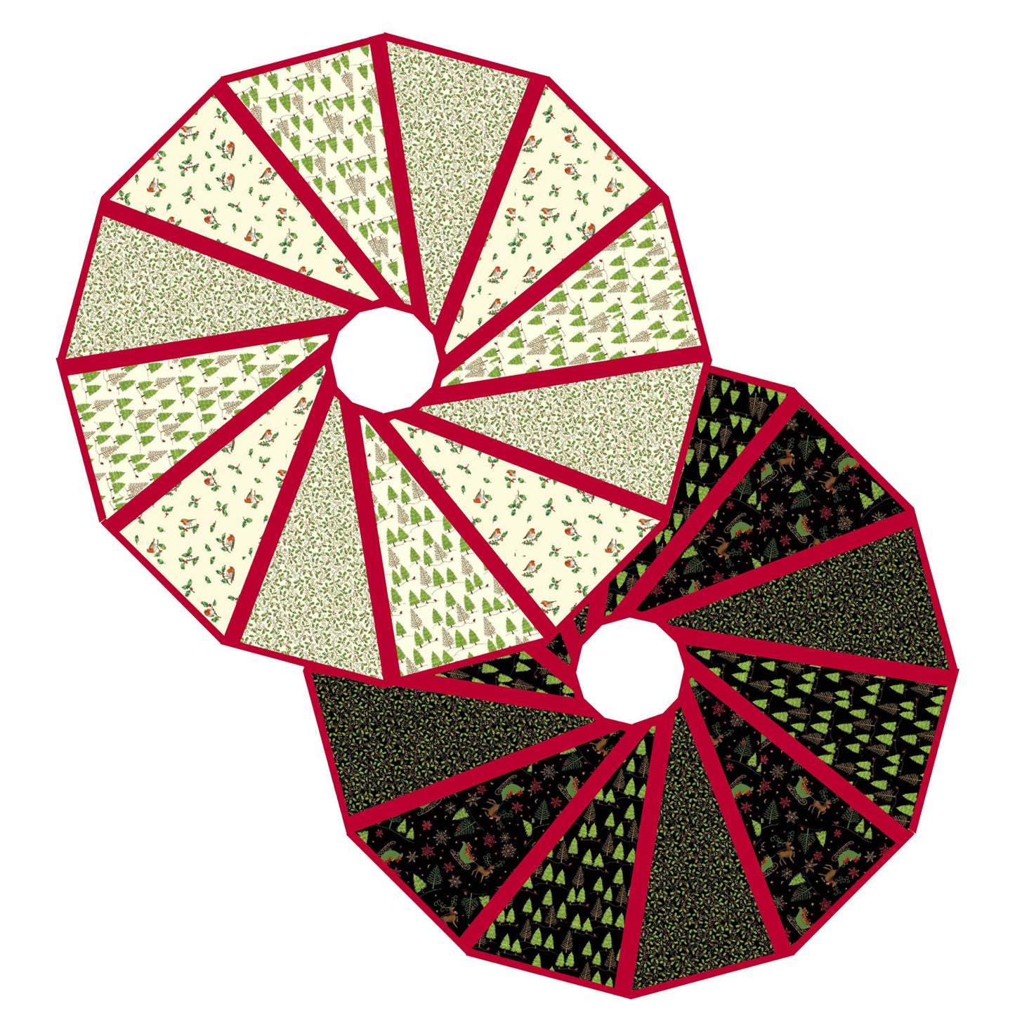 Modern Two Sided Tree Skirt Quilt SEW-104e - Downloadable Pattern