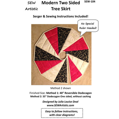 Modern Two Sided Tree Skirt Quilt SEW-104e - Downloadable Pattern