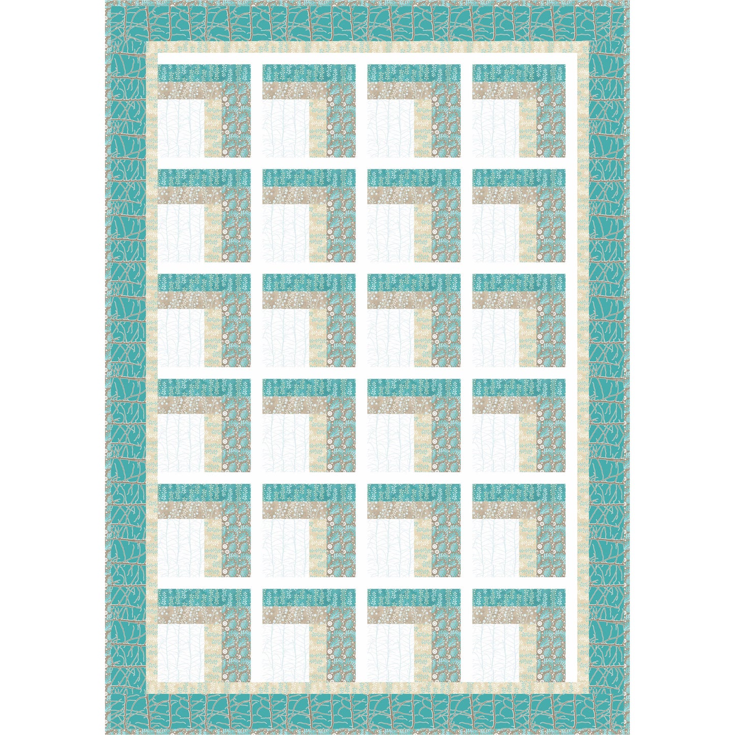 Image of the Modern Two Sided Log Cabin quilt by Julia Deal.