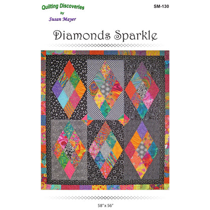 Cover image of pattern for Diamonds Sparkle Quilt.