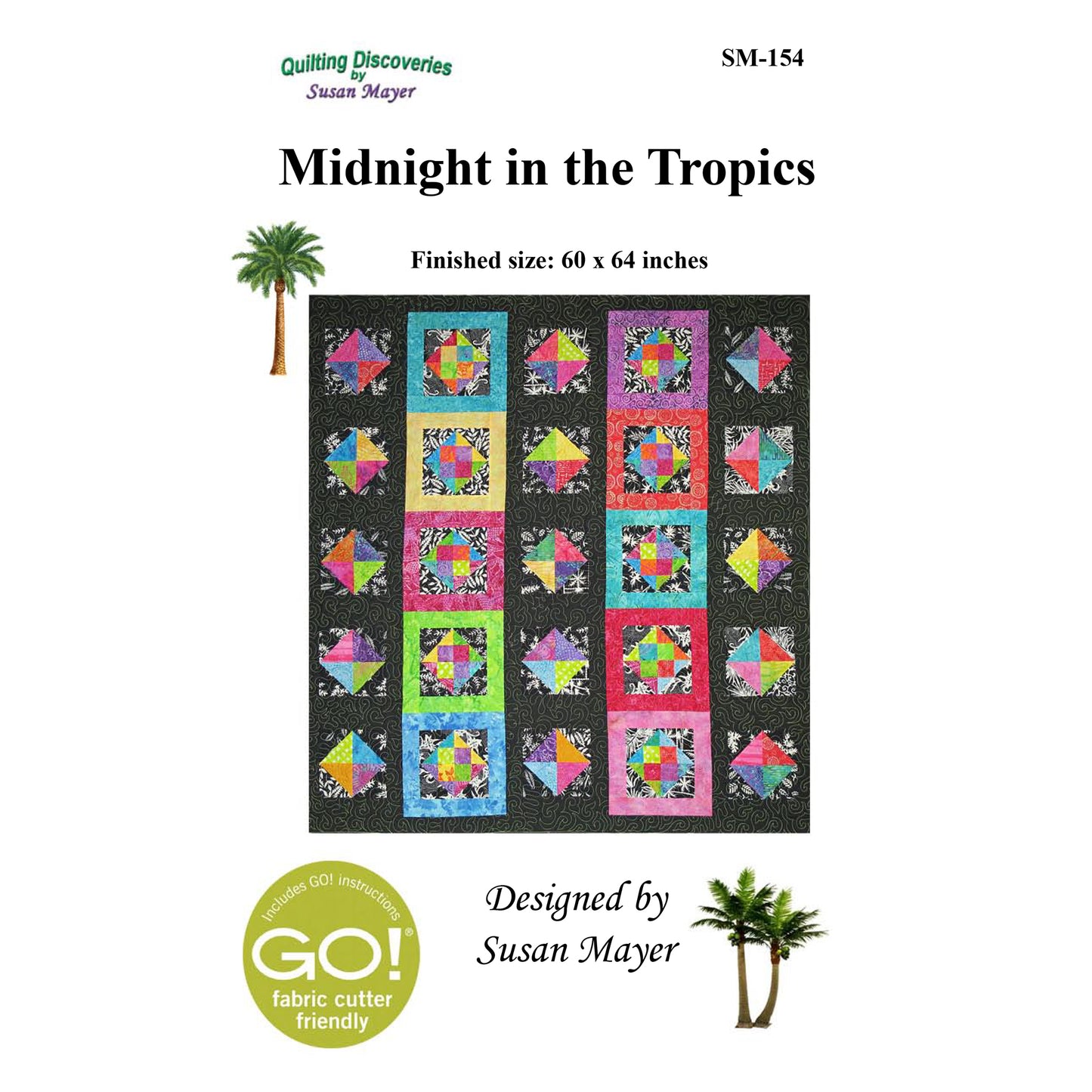 Cover image of pattern for Midnight in the Tropics Quilt.