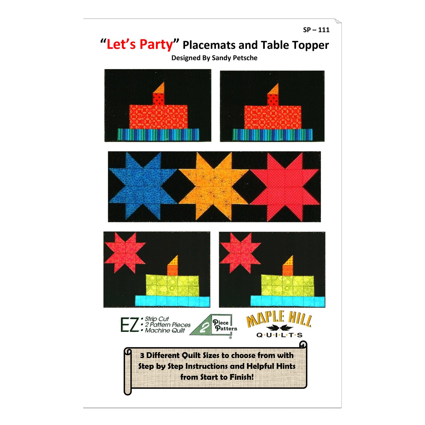 "Let's Party" Placemats and Table Topper Quilt Pattern SP-111 - Paper Pattern