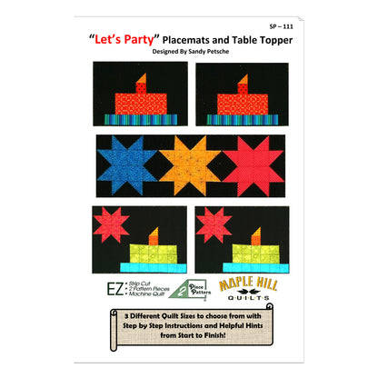 "Let's Party" Placemats and Table Topper Quilt Pattern SP-111 - Paper Pattern