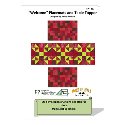 Welcome Placemats and Table Topper Pattern SP-112 - Paper Pattern