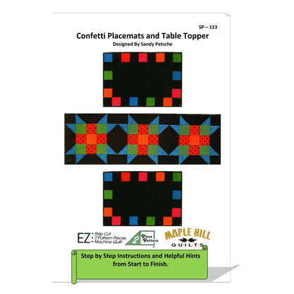 Confetti Placemats and Table Topper Pattern SP-113 - Paper Pattern