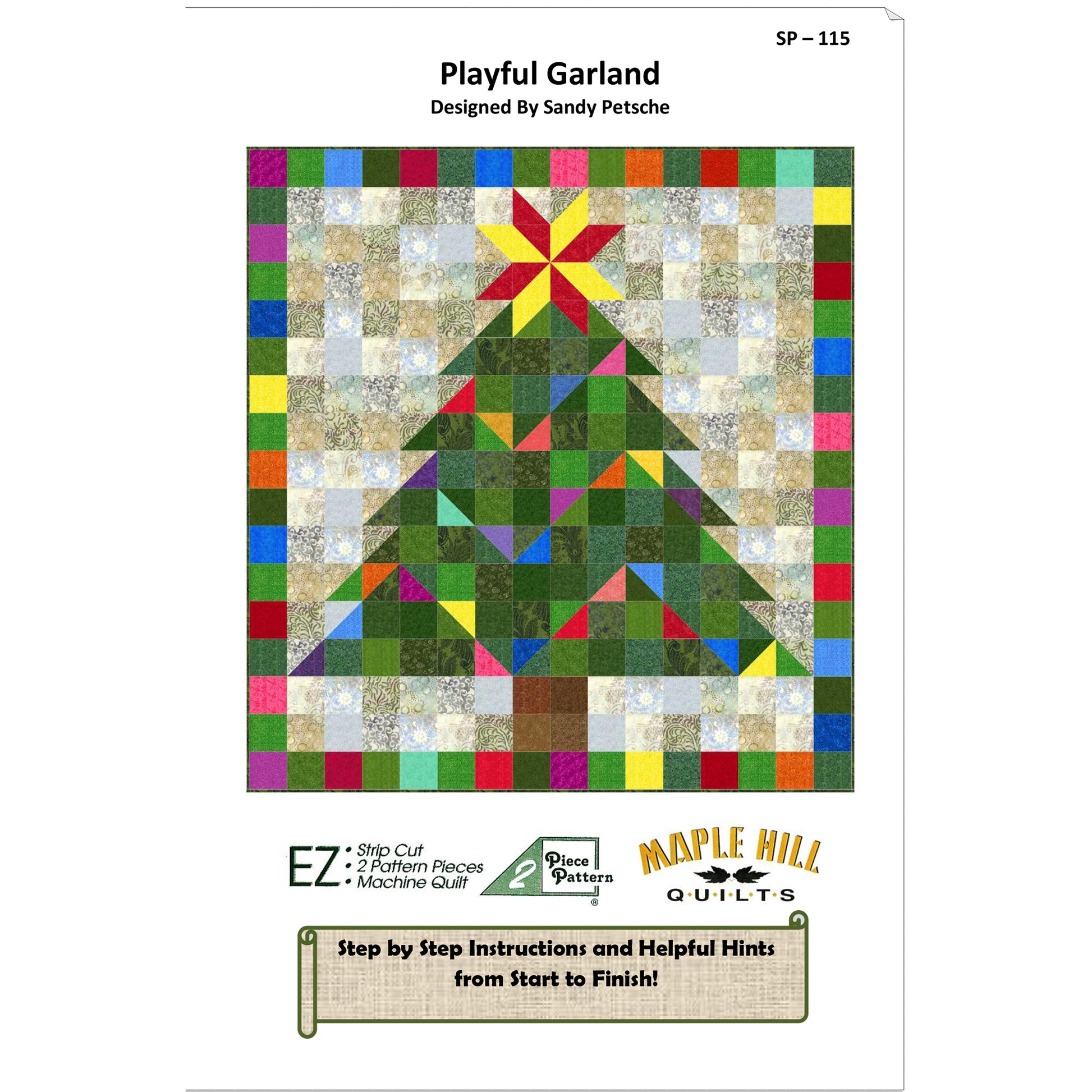 Cover image of pattern for Playful Garland quilt.