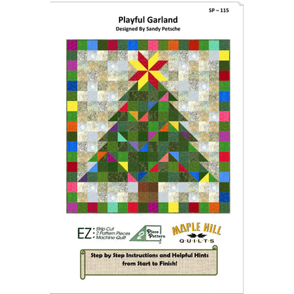 Cover image of pattern for Playful Garland quilt.