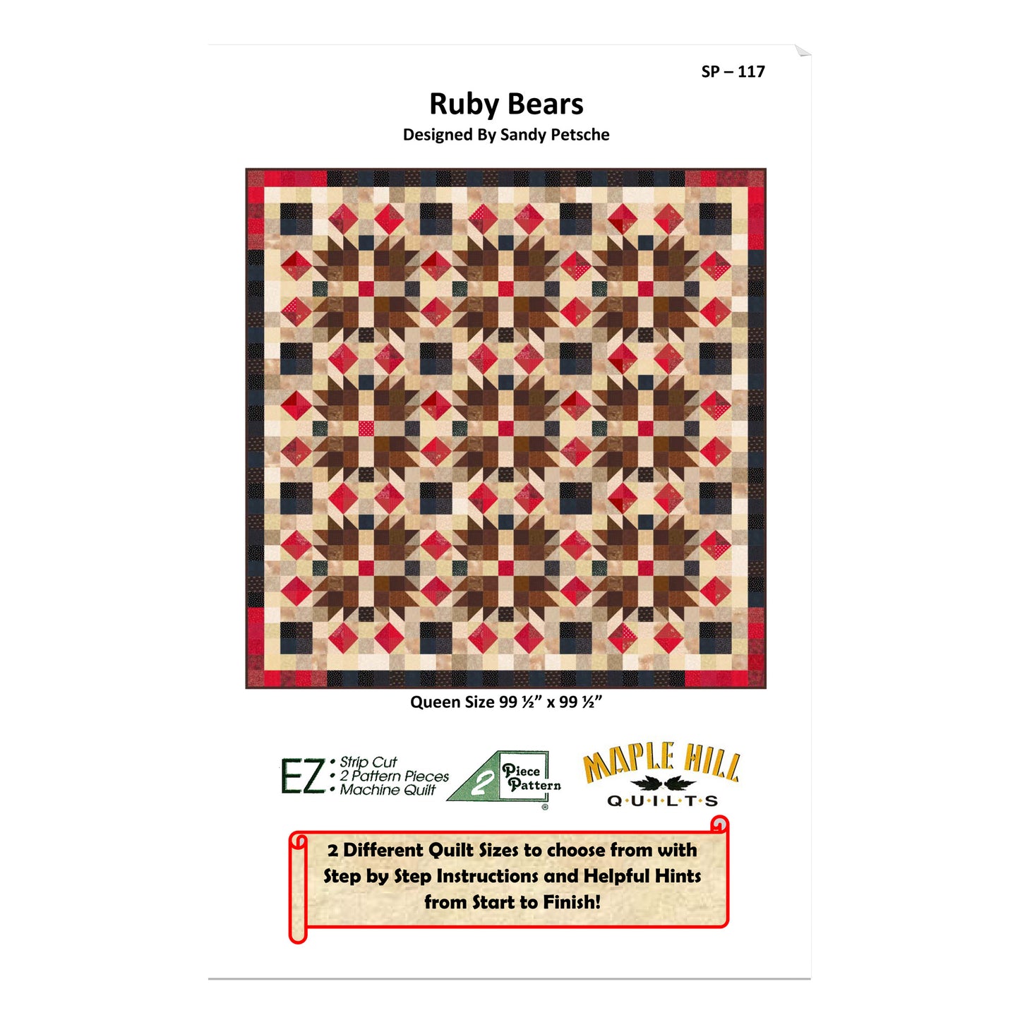 Ruby Bears Quilt Pattern SP-117 - Paper Pattern