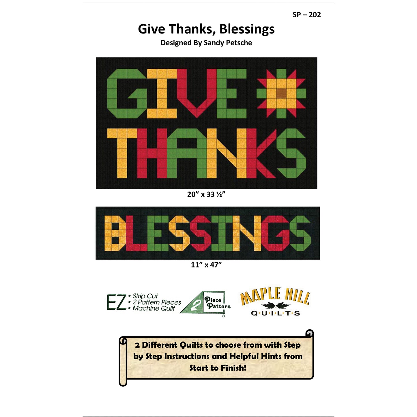 Give Thanks, Blessings Wall Hanging SP-202e - Downloadable Pattern