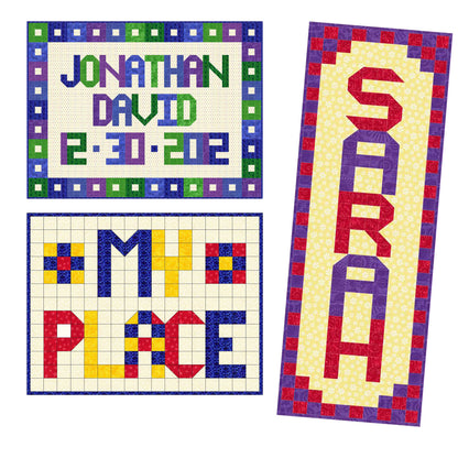 Personalized Baby Messages Wall Hanging Pattern SP-205 - Paper Pattern