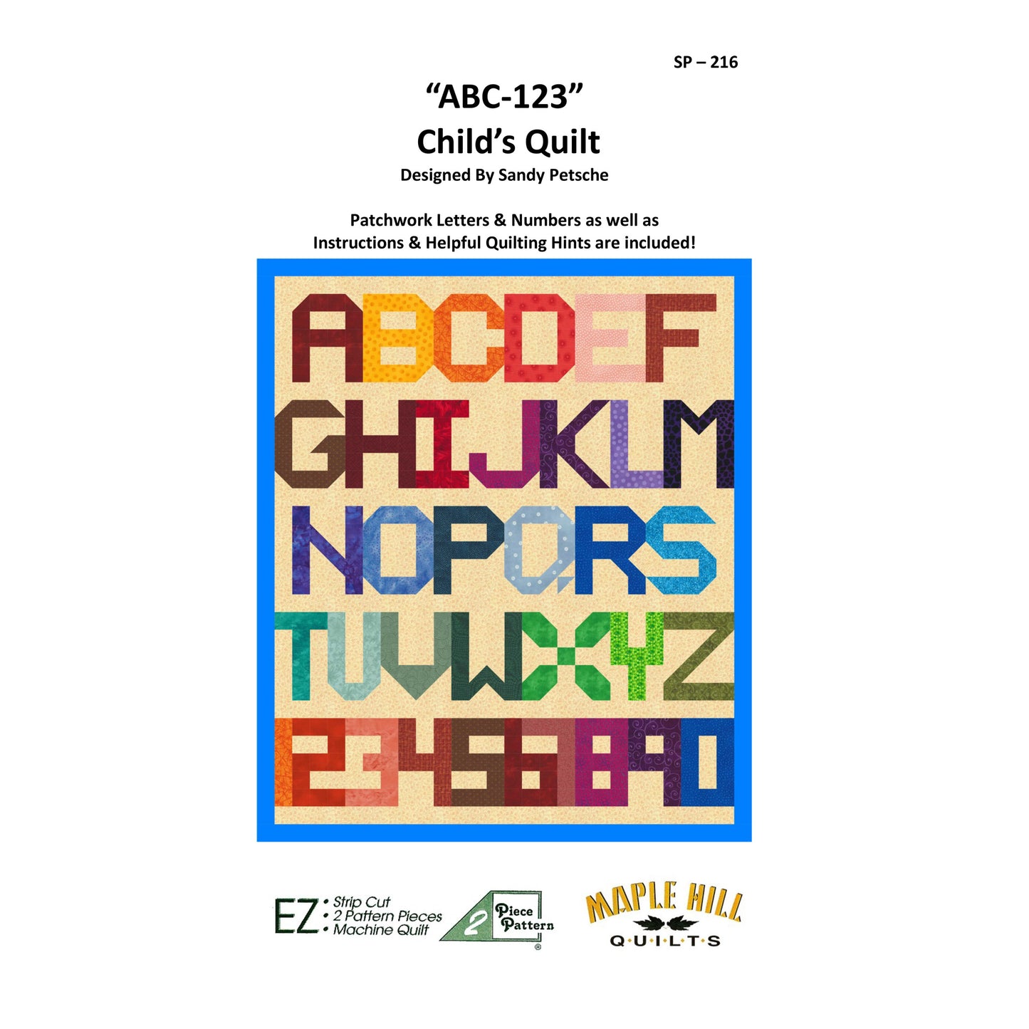 ABC-123 Child's Quilt Pattern SP-216 - Paper Pattern