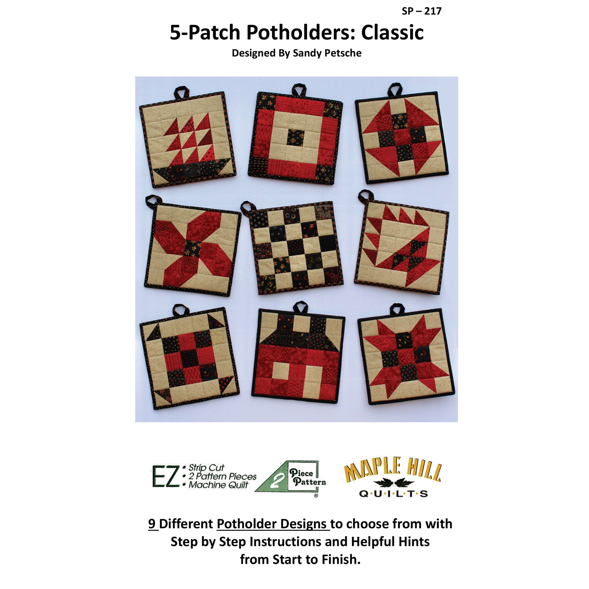 Cover image of pattern for 4-Patch Potholders: Classic.