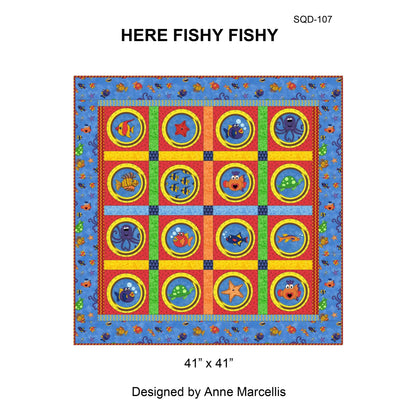 Here Fishy Fishy Quilt Pattern SQD-107 - Paper Pattern