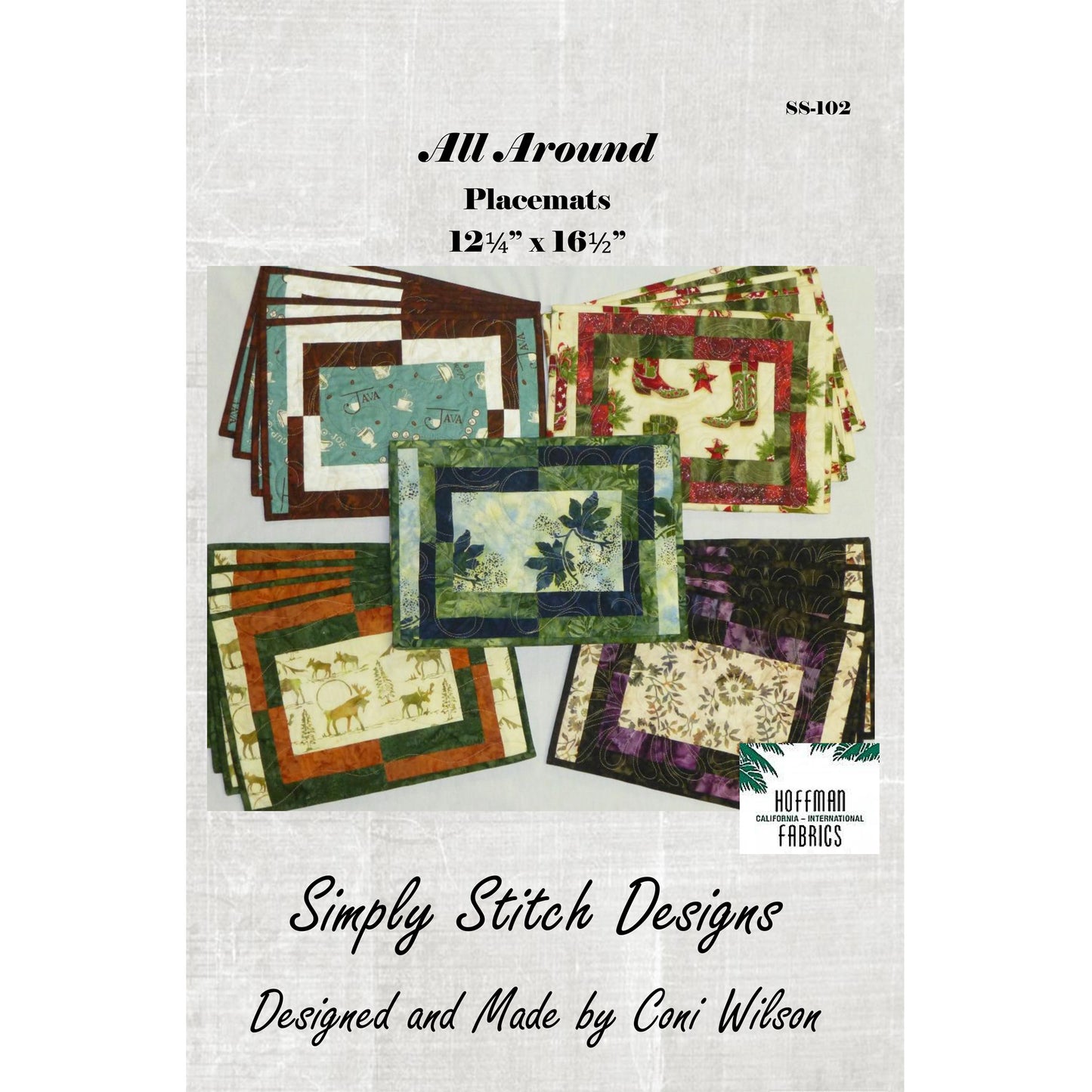 Cover for the All Around Placemats pattern by Simply Stitch Designs.
