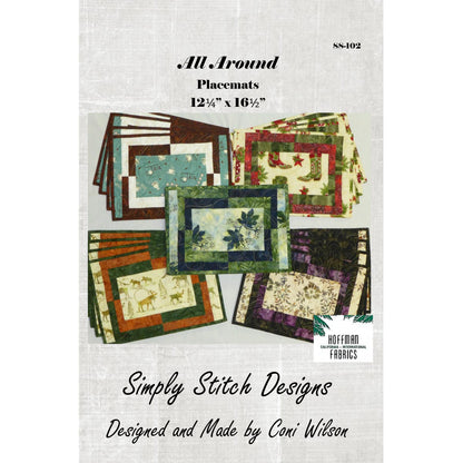 Cover for the All Around Placemats pattern by Simply Stitch Designs.
