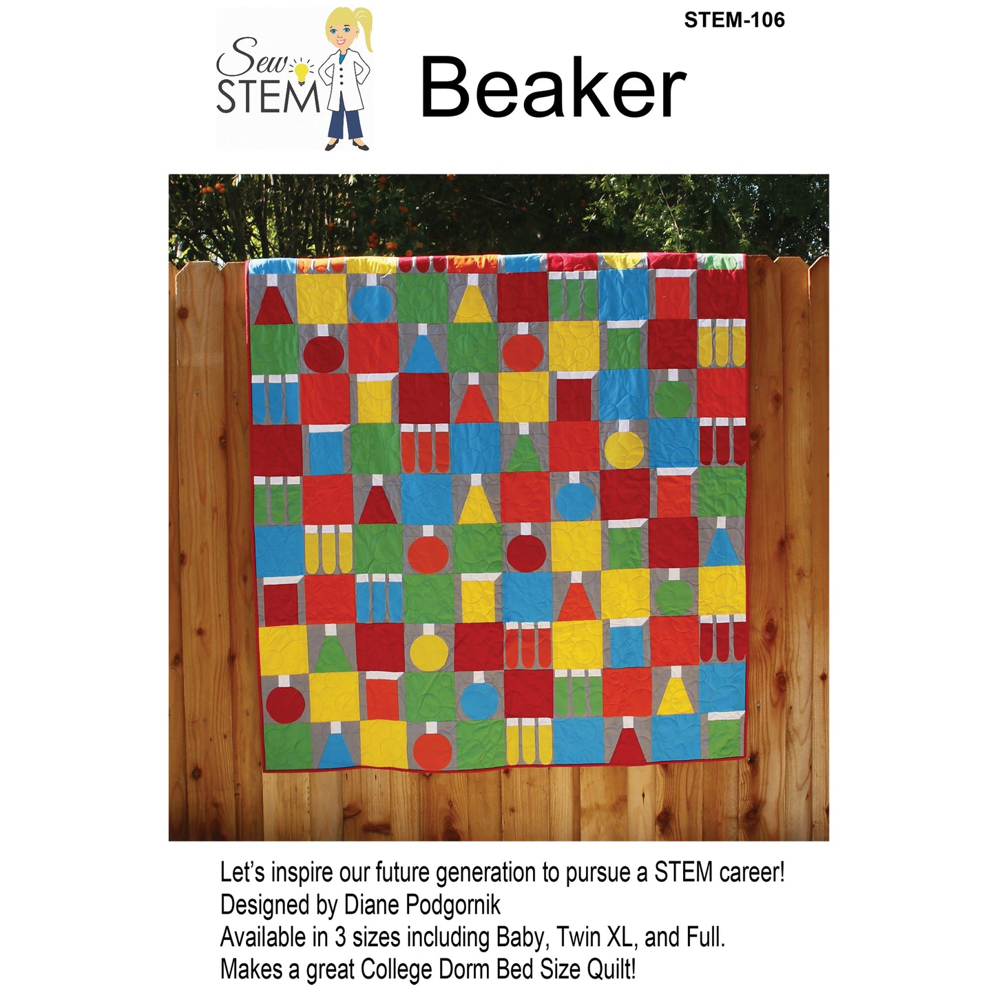 Cover image of pattern for Beaker Quilts.