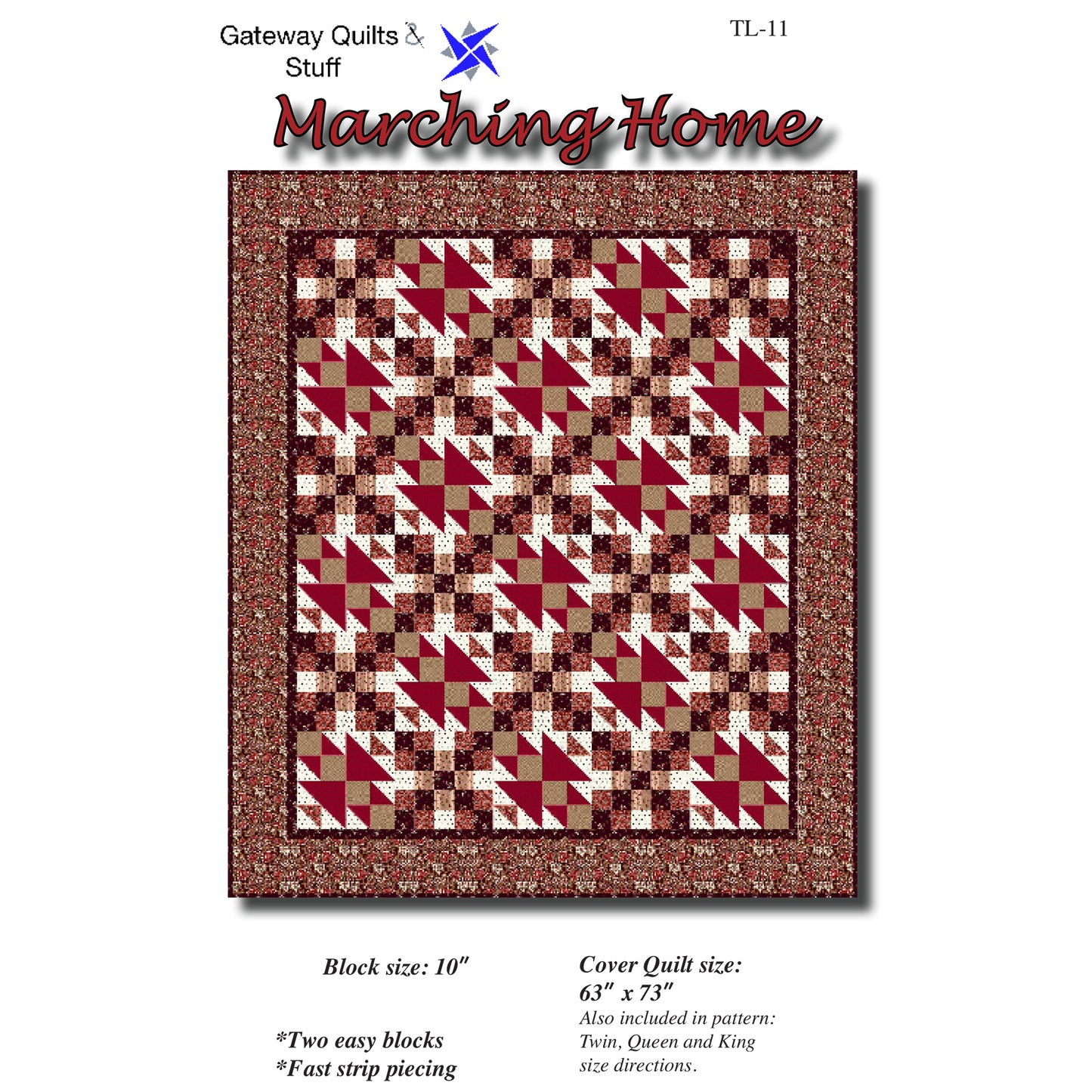 Cover image of pattern for Marching Home quilt.