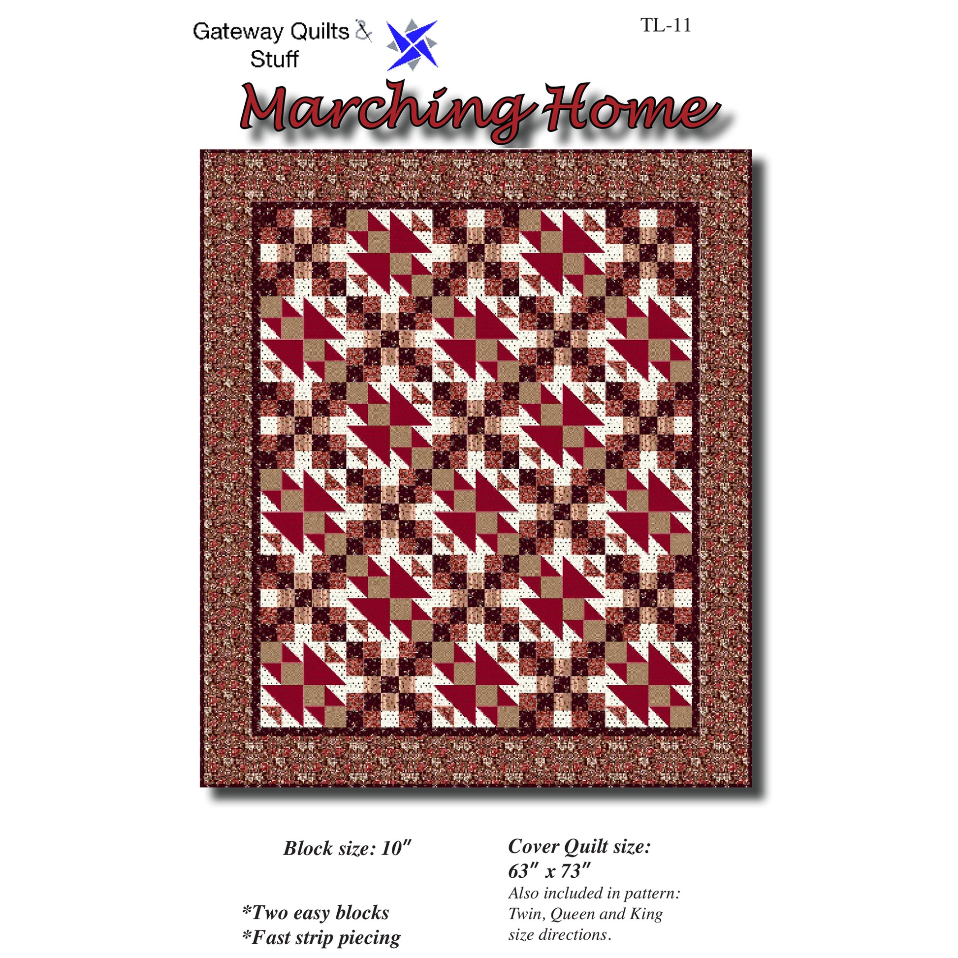 Cover image of pattern for Marching Home quilt.