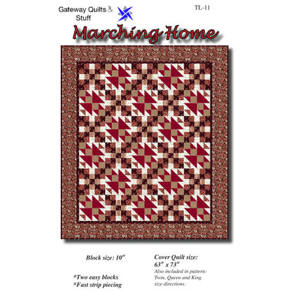 Cover image of pattern for Marching Home quilt.