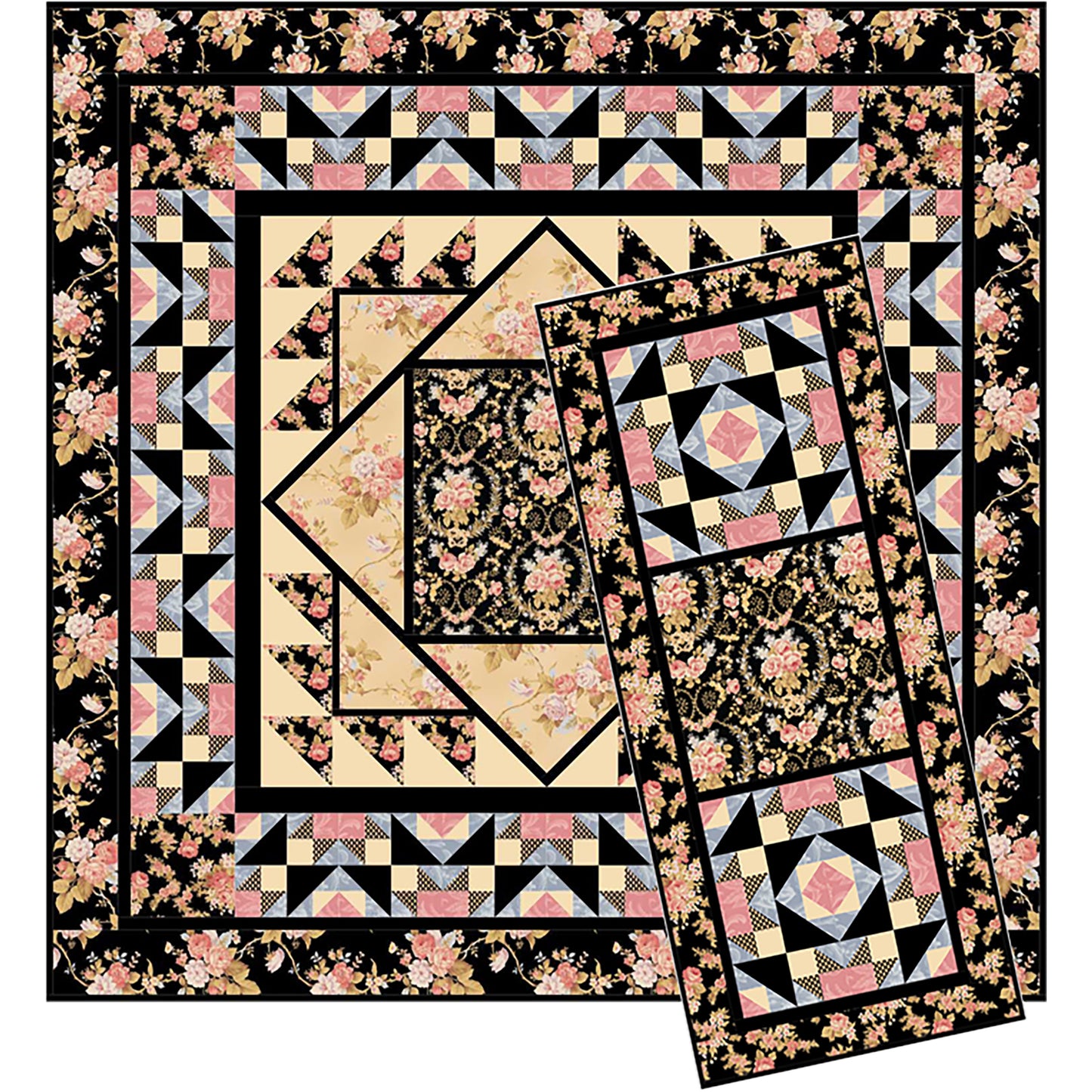 Crown of Roses Quilt TL-38e - Downloadable Pattern