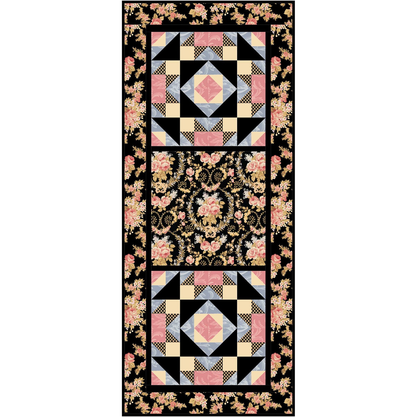 Crown of Roses Quilt TL-38e - Downloadable Pattern