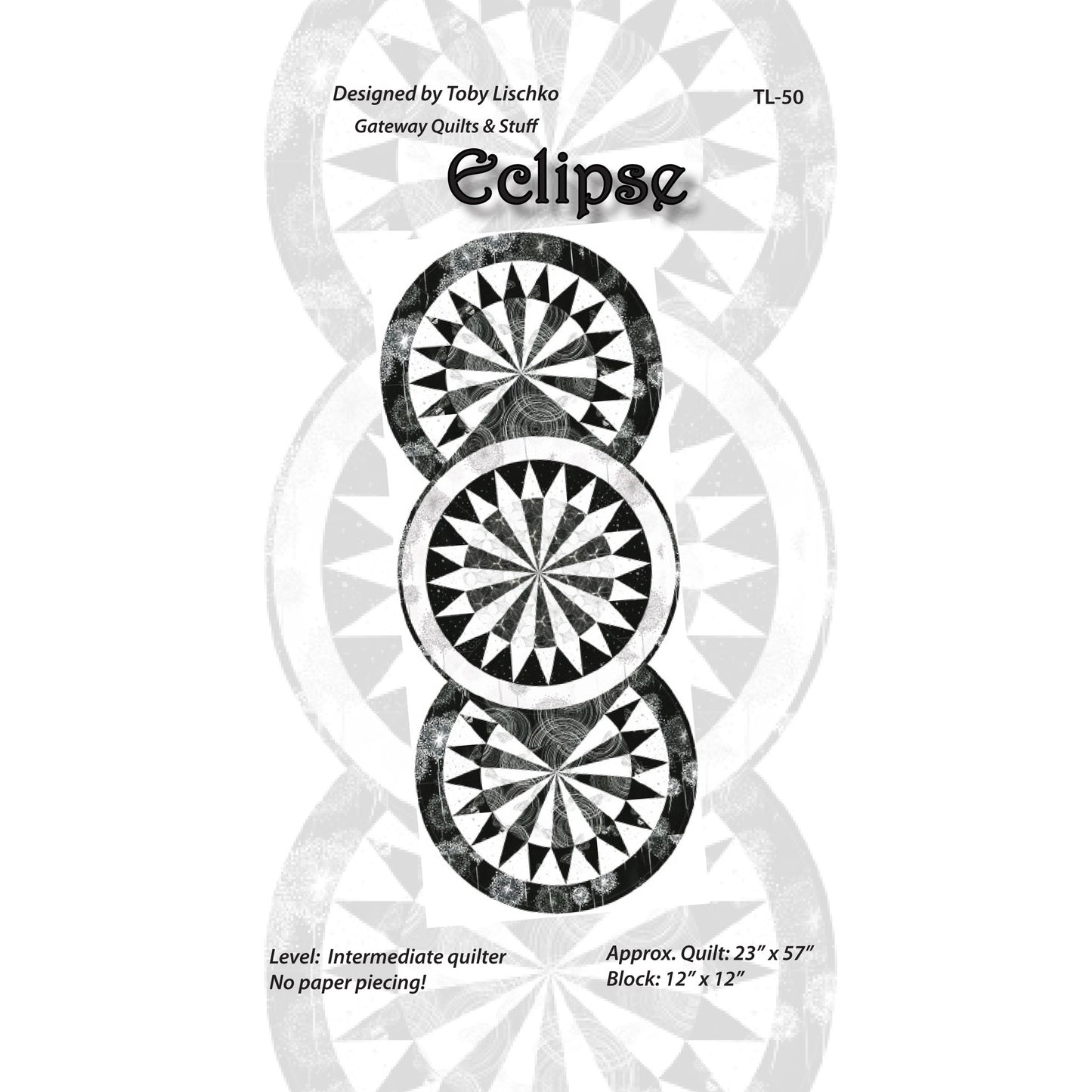 Eclipse Quilt Pattern TL-50 - Paper Pattern