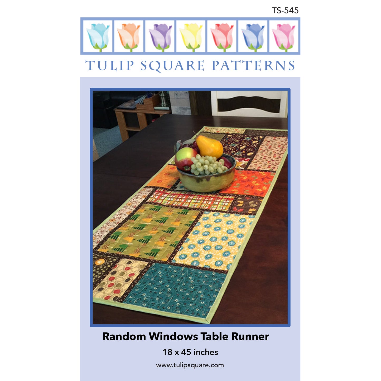 Random Windows Table Runner Pattern TS-545 - Paper Pattern