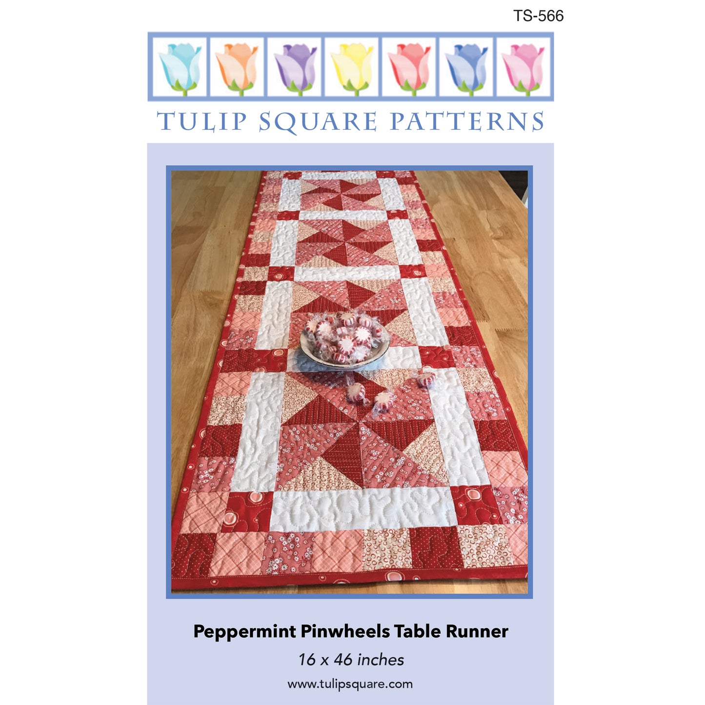 Peppermint Pinwheels Table Runner Pattern TS-566 - Paper Pattern