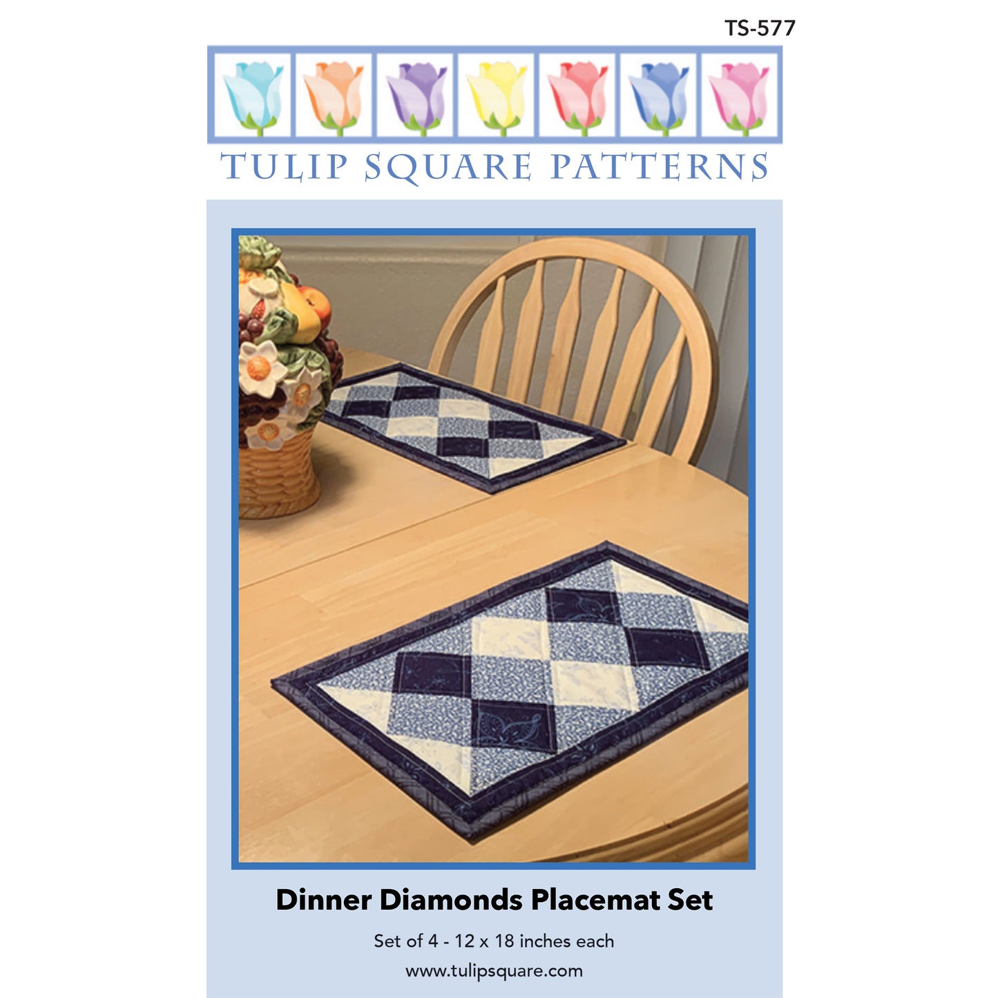 Cover image of pattern for Dinner Diamonds Placemat Set.