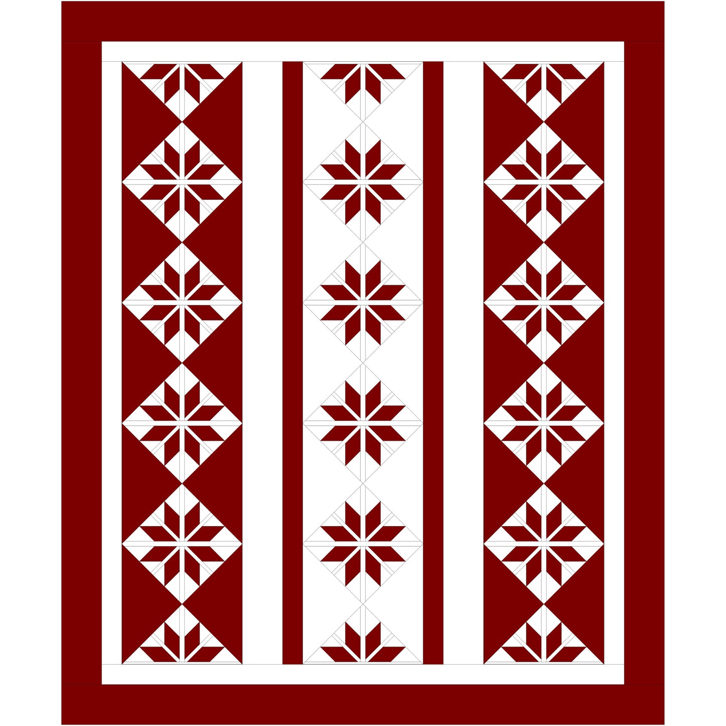 Scandinavian Star Quilt TTQ-105e - Downloadable Pattern