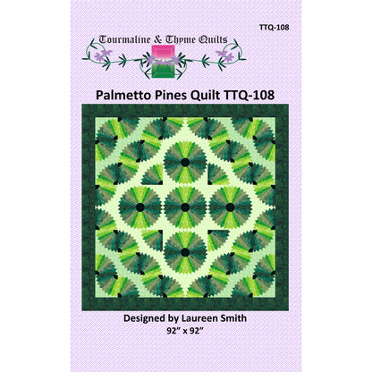 Image of the cover for the Palmetto Pines quilt pattern by Tourmaline & Thyme.