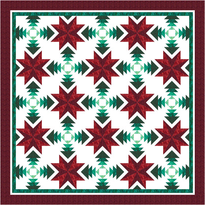 Poinsettia & Pine Quilt Pattern TTQ-113w  - Wholesale Product