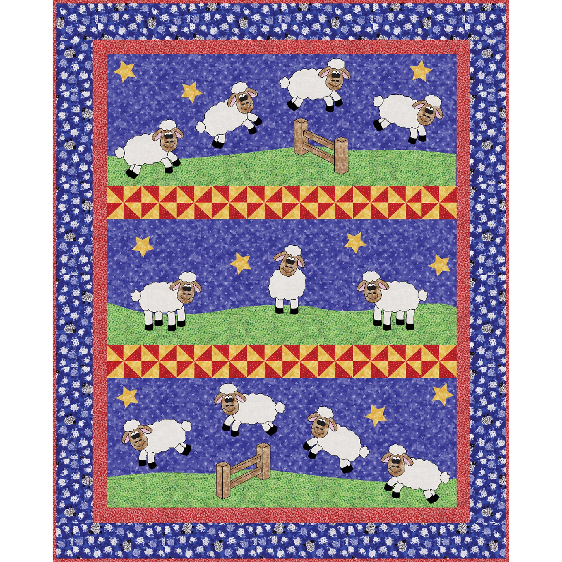 Counting Sheep Quilt Pattern TWW-0300R - Paper Pattern, image size:1920x1920