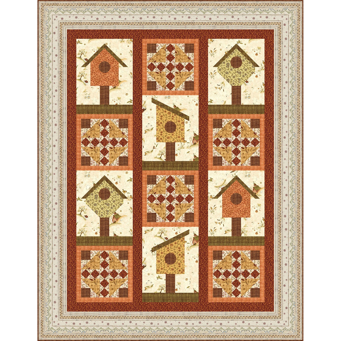 Garden Cottages Quilt Pattern TWW-0312 - Paper Pattern