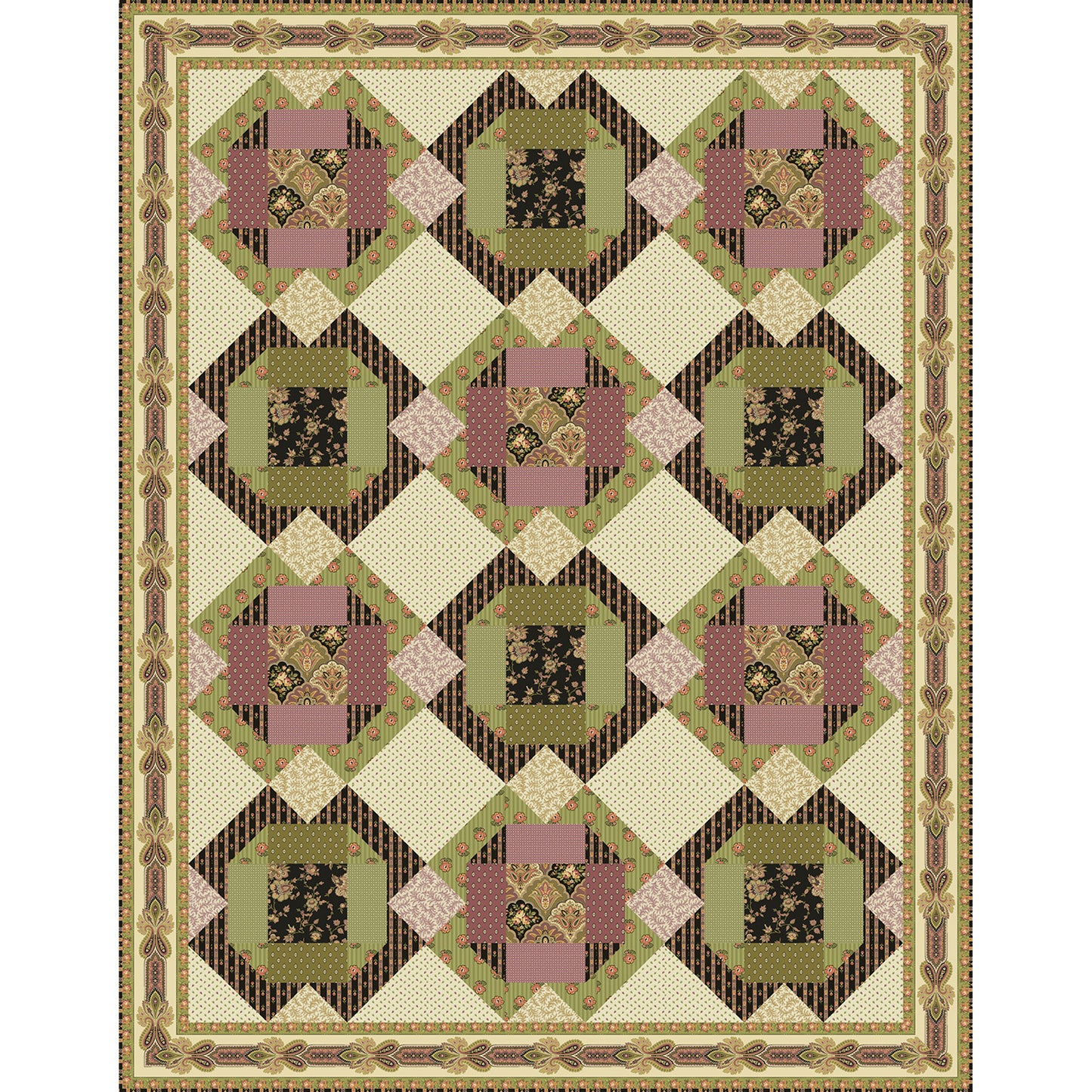 Victorian Blooms Quilt TWW-0333e - Downloadable Pattern