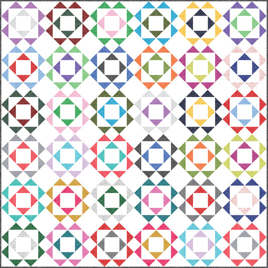 Mod Flowers Quilt Pattern TWW-0542 - Paper Pattern