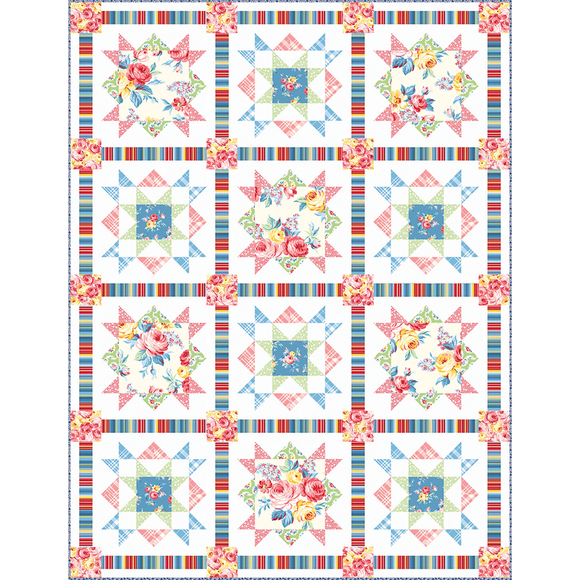 Cottage Rose Quilt TWW-0617e - Downloadable Pattern – QuiltWoman.com