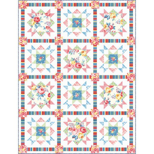 Cottage Rose Quilt Pattern TWW-0617 - Paper Pattern