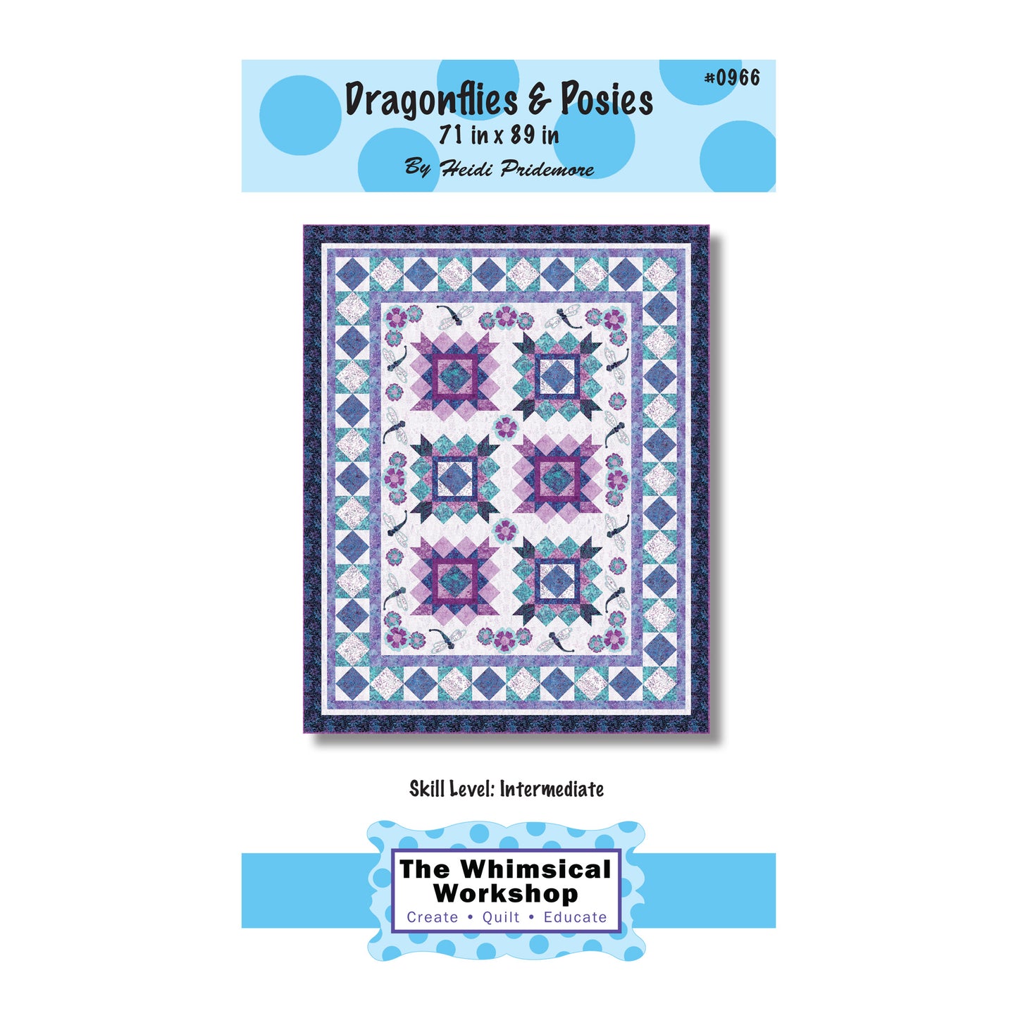 Dragonflies and Posies Quilt TWW-0966e - Downloadable Pattern