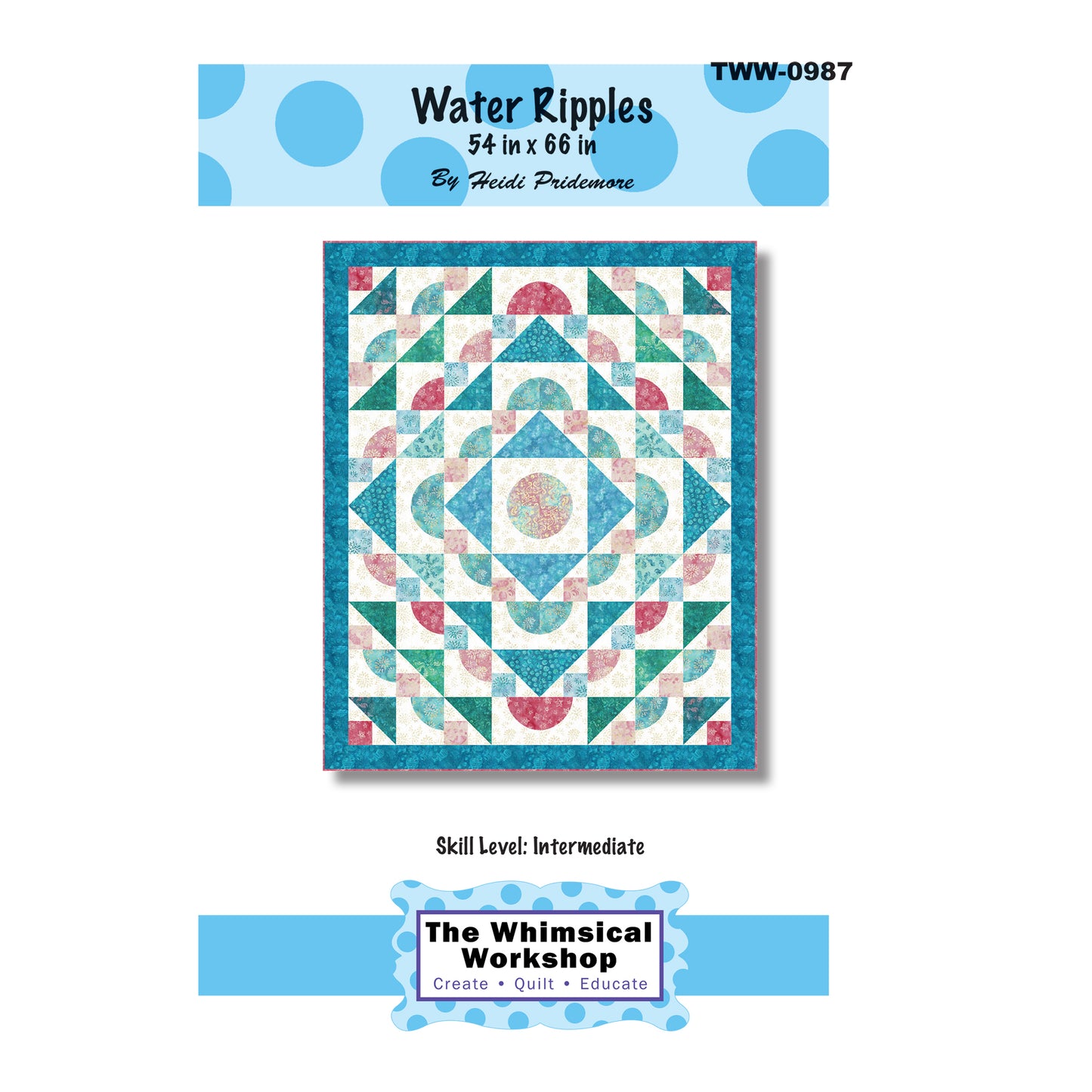 Cover image of pattern for Water Ripples Quilt.