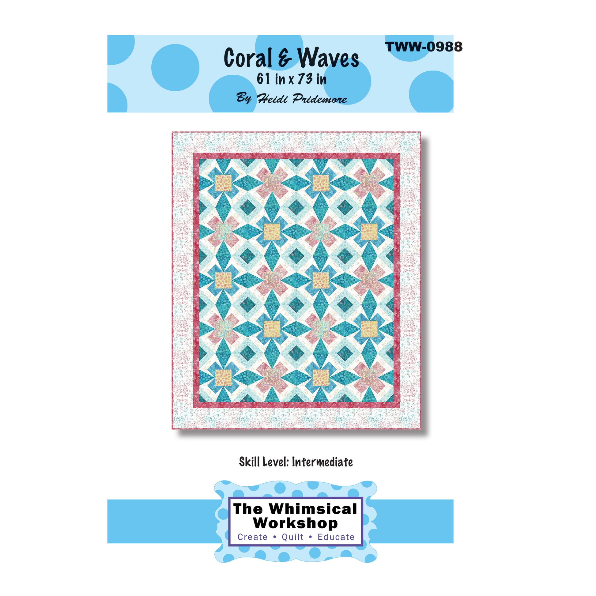 Cover image of pattern for Coral & Waves Quilt.